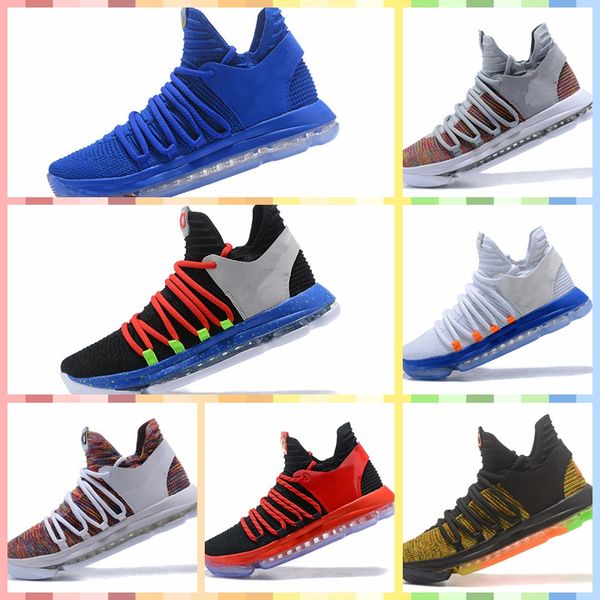 

nkd10a 2019 zoom kd10 ep mens basketball shoes pe bhm oreo white chrome rainbow wolf grey kevin durant designer sneakers size40-46