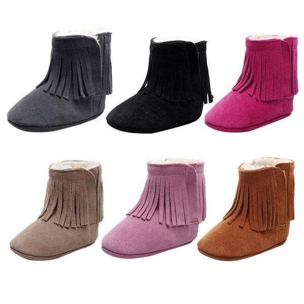 

детская обувь для девочек теплого новорожденных сапог моды ботинки снега малыши твердая fashion fringe