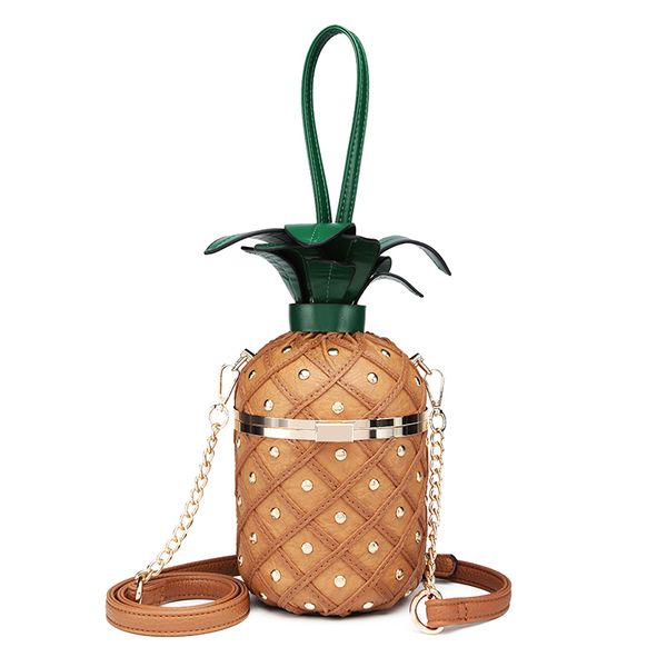 

2018 fashionable personality new women's bag,pu leather messenger bag,single shoulder chain handbag,stylish pineapple bag clutch