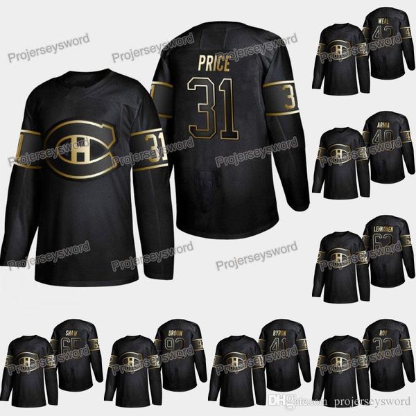 

Montreal Canadiens Carey Price 2019 Golden Edition Jersey Patrick Roy Antti Niemi Andrew Shaw Paul Byron Tomas Tatar Jonathan Drouin Jerseys
