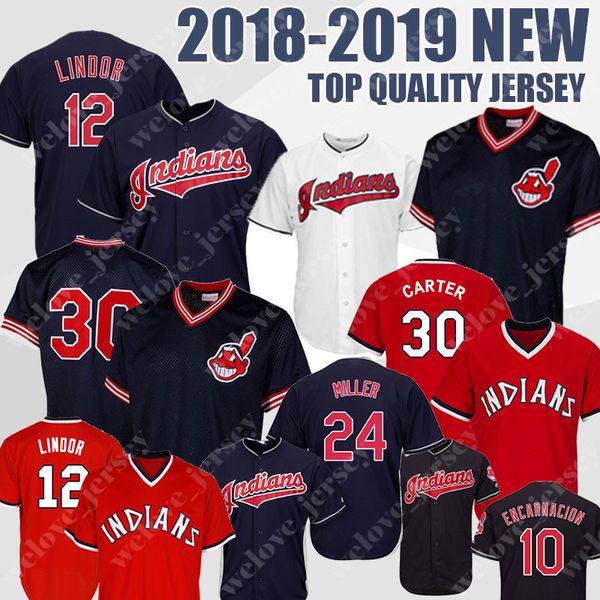 

Mens 12 Francisco Lindor Cleveland 30 Joe Carter Baseball Jersey Indians Andrew 24 28 Corey Kluber 10 Edwin Encarnacion Jerseys