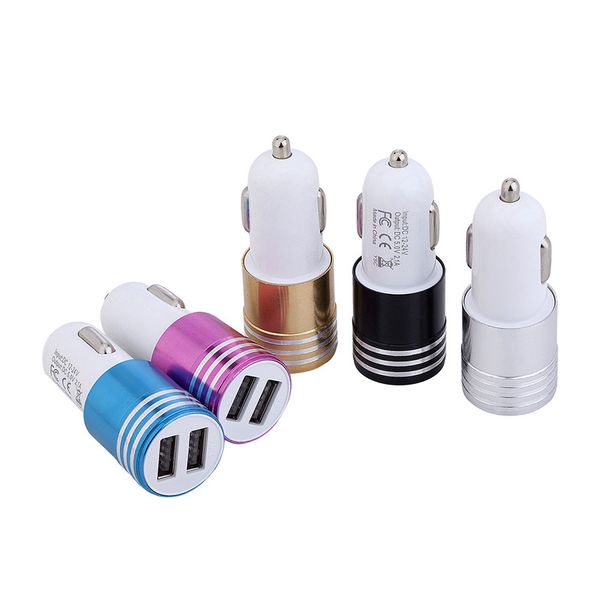 

2 порта автомобильное зарядное устройство алюминиевого сплава 2.1 dual usb порт высокое качество зарядки для планшетных samsung galaxy s8 мо