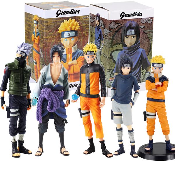

anime naruto figures uzumaki naruto uchiha sasuke hatake kakashi grandista collectible model toys t200106