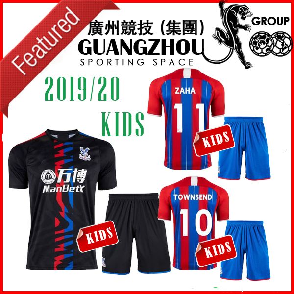 

19 20 cry tal benteke 17 palace kid occer jer ey home away zaha meyer akho town end 2019 child jer ey football hirt, Black;yellow