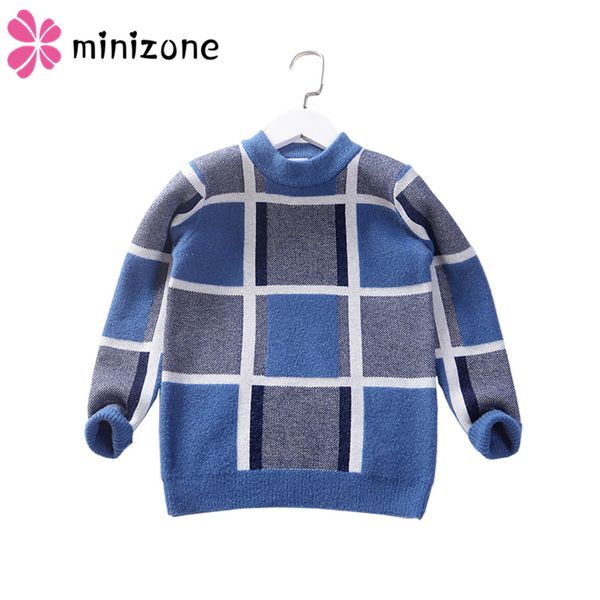 

baby autumn winter boys knit sweaters plaid pullover kids sweaters infant clothing christmas toddler boy winter clothes mm8, Blue