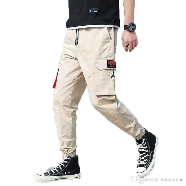 

men's cargo pants 2019 men hip hop casual harem pants male tatical joggers trousers male fashion streetwear army 6xl 7xl, Black