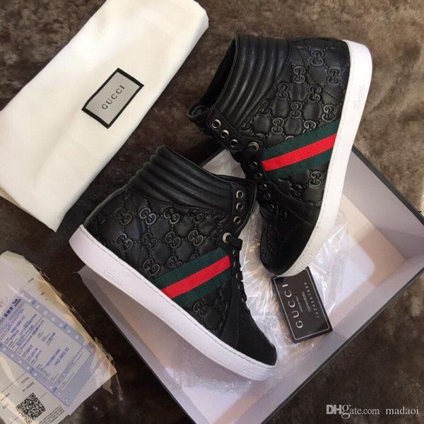 

18fw 2020 spring new men's shoes high casual canvas shoes fashion design all-match men's outdoor sneakers shoes lisy1, Black