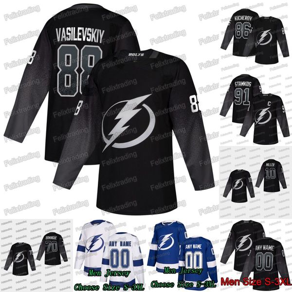 

88 Andrei Vasilevskiy 2019 Tampa Bay Lightning Nikita Kucherov Point Steven Stamkos Louis Domingue Johnson Victor Hedman Miller Jersey