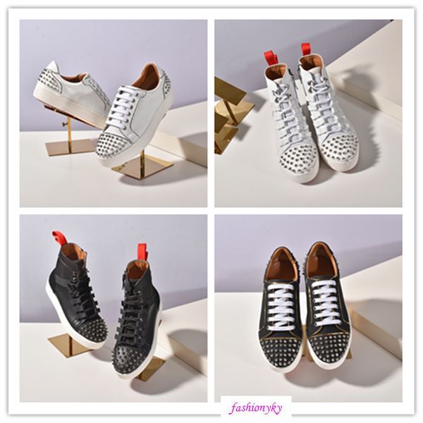 

latest new red krystal spike sock donna flat neoprene sneakers designer luxury mens red bottoms shoes womens rivet spiky sock junior, Black