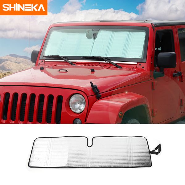 

shineka car front window anti uv rays protector sun shield windshield sunshade cover accessories fit for wrangler