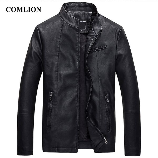 

2018 winter long sleeve faux leather coat motorcycle fur jacket bussiness pu leather jacket men suede coat male plus size c94, Black