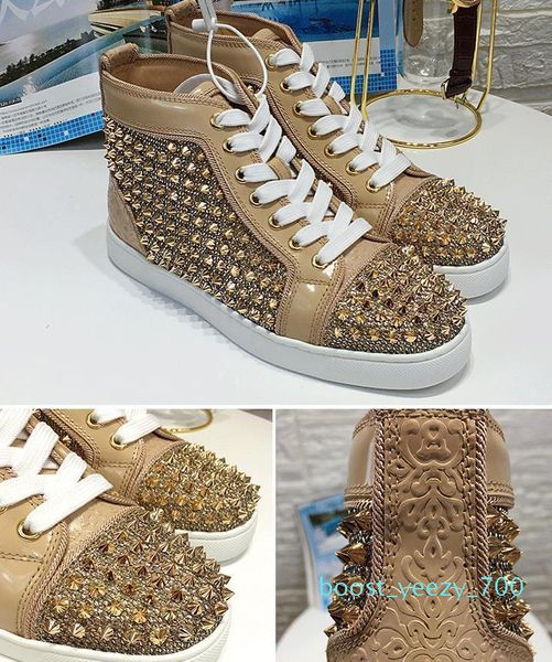 

men womens crystal rhinestone red bottom sneakers,fashion genuine leather patchwork flats skateboarding shoes designer luxury trainers b70, Black