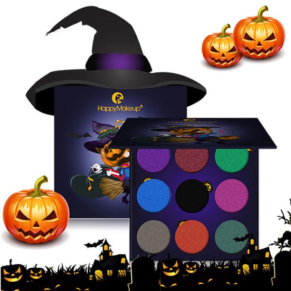 

halloween ghost festival makeup eyeshadow palette 9 color make up palettes shimmer pigmented diamond eyeshadow maquillage ya188