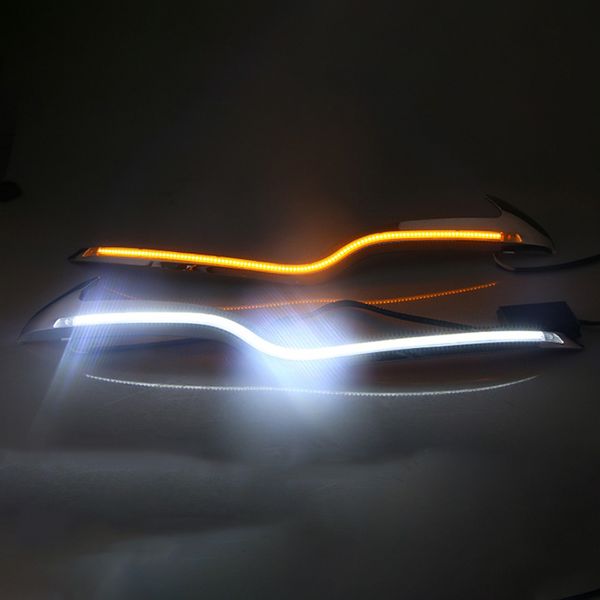 

car headlight decoration yellow turn signal 12v drl led daytime running light for focus 2 2 2009 - 2011