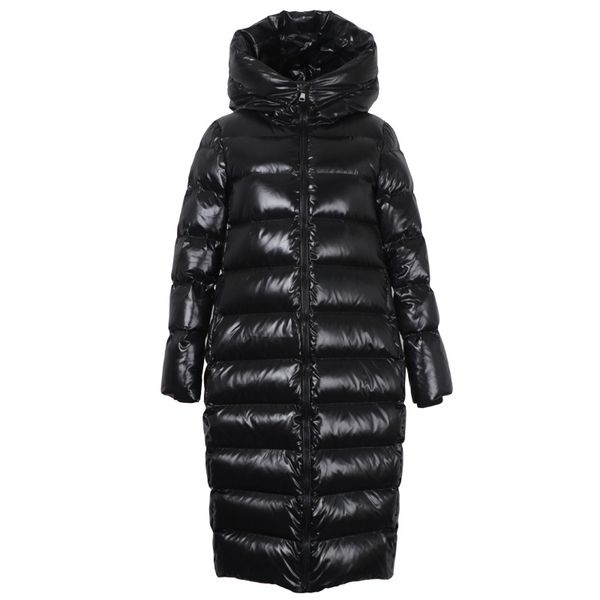 

wsyore women black down jacket female shine long parkas 2018 new winter loose hooded warm bread jackets long down coat ns857