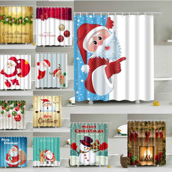 2019 Snowman Waterproof Shower Curtain 180 180cm Polyester Sleepy