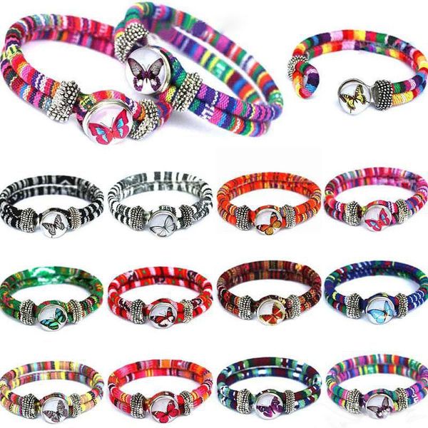 

diy нуса snap кнопки шарм браслеты 18mm 18mm имбирь защелками бабочка вход этнический браслет wrap для ювелирных изделий женщины мужчины мод, Golden;silver