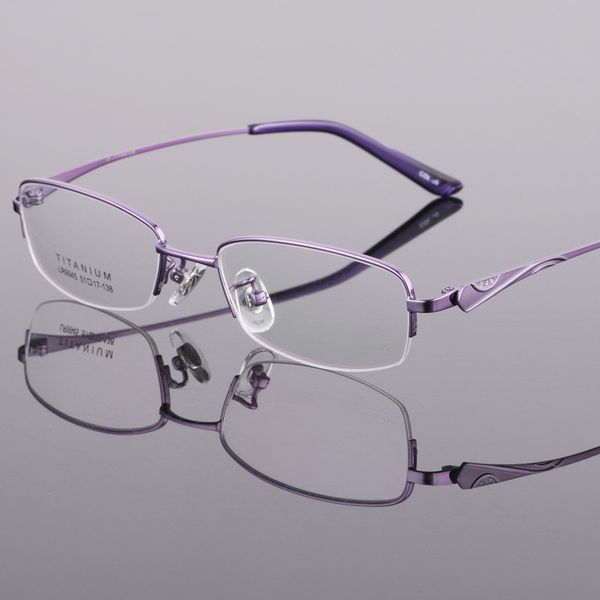 

new pure titanium ultra-light frame half- glasses for women's myopia comfortable, Black