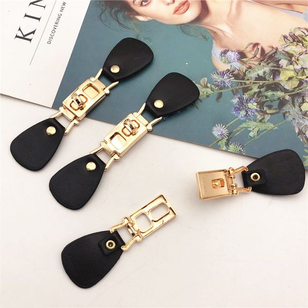 

10pcs quality black leather horn toggle buttons steel hook trench duffle coat fastener