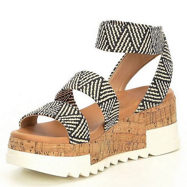 

summer wedges heel sandals fashion open toe platform women sandals shoes plus size pumps 2019 femme platform, Black