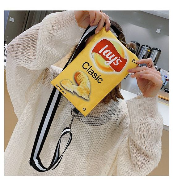 

funny potato chips crossbody handbag clutch bag small messenger shoulder bag girls envelope bags party purse