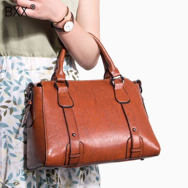 

bxx] 2020 spring vintage genuine leather briefcase women classic shoulder chic business bag students crossbody bags bolso hk581