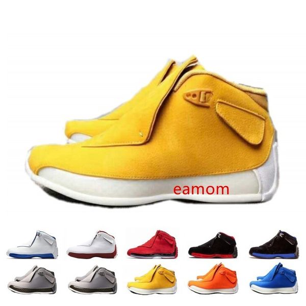

discounts 18 toro red suede grey blue yellow orange suede men basketball shoes 18s bred og asg black white sneakers