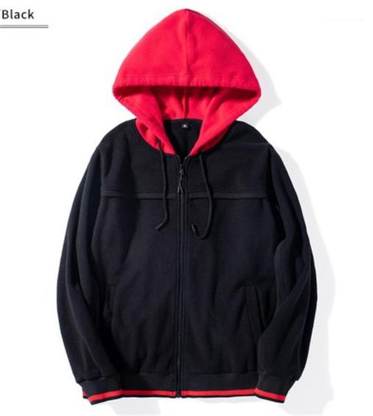 

hoodies fashion loose thick black patchwork color male coat mens casual zipper sweatshirt cardigan designer mens