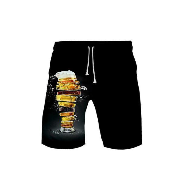 

men's 3d beer templar 3dboard shorts trunks 2019 summer new quick dry beach shorts men hip hop beer short beach wear, White;black
