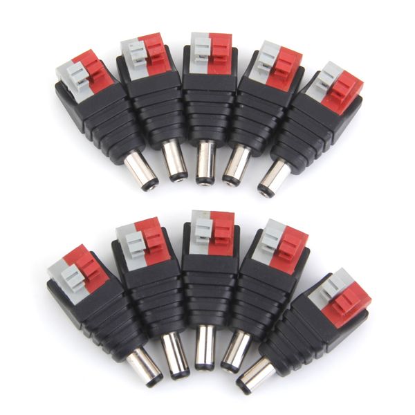 

5.5x2.1mm 10шт dc коаксиальный камеры мужской bnc балун разъем для cctv камеры