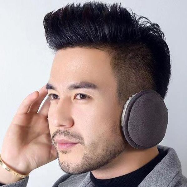 

winter earmuffs warm plush simple ear bags men's ear warmer winter covers 1pcs, Black