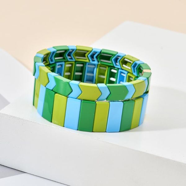 

new life bohemian bracelet handmade friendship bracelet stackable enamel tile boho type bangles for women gifts, Golden;silver