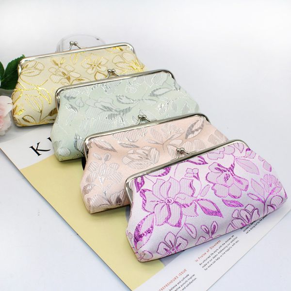 

fashion women's clutch embroidery wallet vintage flower short wallet fashion clasp card pack porte monnaie femme dropship y425, Red;black