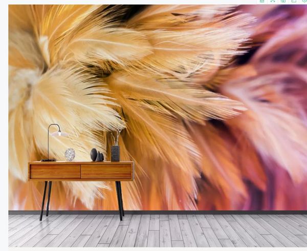 

современный минималистский золотой перо на фоне стены декоративная роспись обоев для стен 3 д для гостиной