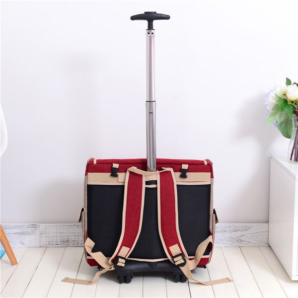 

trolley carrying bag cat dog out pet backpack cat bag detachable trolley case