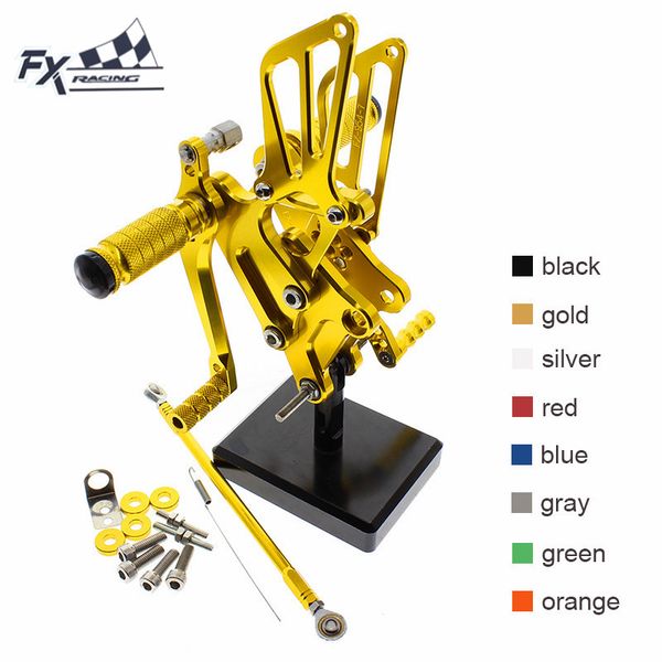 

cnc aluminum motorcycle footrest rear foot pegs rest set footpegs rearset for vfr400 vfr 400 nc30 rvf400 rvf 400 nc35
