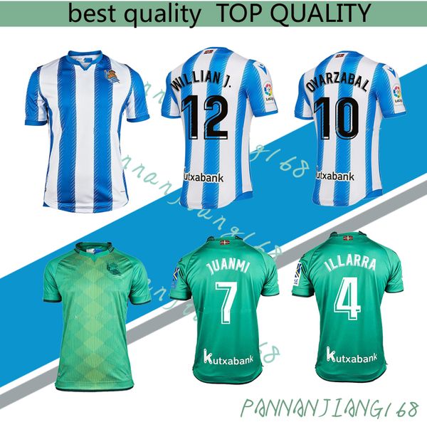 

19/20 real sociedad soccer jersey 2019 royal society oyarzaba soccer shir thome x.prieto carlos juanmi football uniform sales, Black;yellow