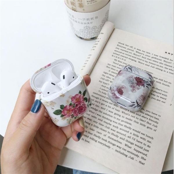 

luxury airpods pro case suitable for airpods1 / 2 binaural true wireless bluetooth silicone case fashion flower tpu anti-fall shell--