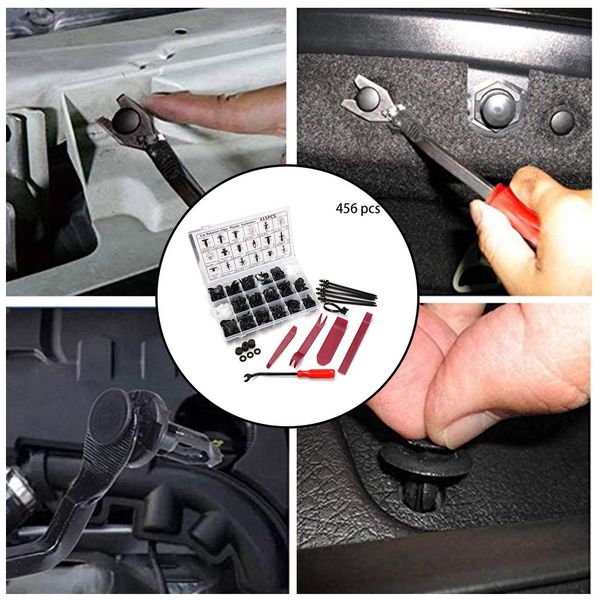 

456pcs/set auto car body interior fender bumper retainers fasteners clips plastic rivets trim repair kit screws panel fastener