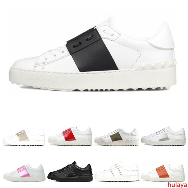 

new arrival casual shoes white black red fashion mens women leather designer shoes open low sports sneakers size 35-46