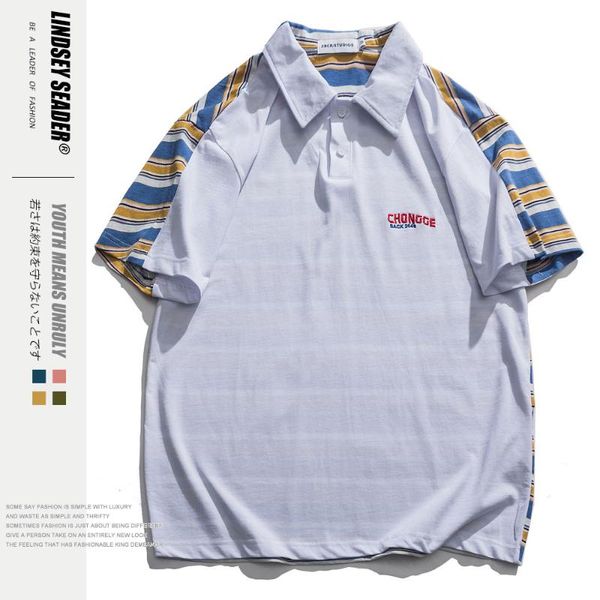 

женщины harajuku полосатый ab лицо футболка 2020 уличная мужская мода лето топ футболки мужской хип-хоп одежда, White;black