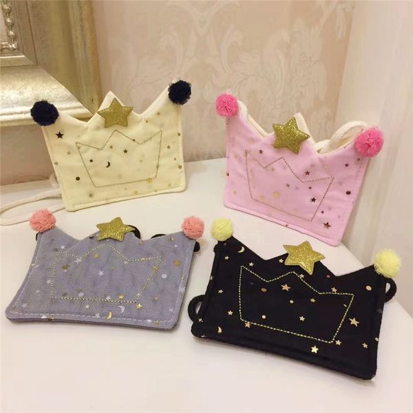 

5pcs cute baby coin purse kawaii glitter sequin kids small zero wallet bag toddler girls crown mini money pouch change purses, Red;black