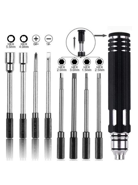 

multi-magnetic screwdriver 8-in-1 rc screwdriver tools kit repair accessories for rc helicopter boat cars