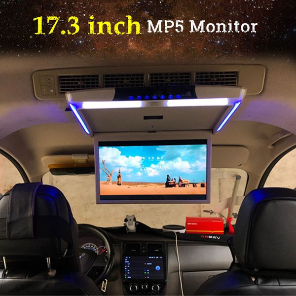 

17.3 inch car monitor ceiling mount roof mp5 player hd 1080p video touch screen hdmi/usb/sd/fm/bluetooth/speaker ultra thin