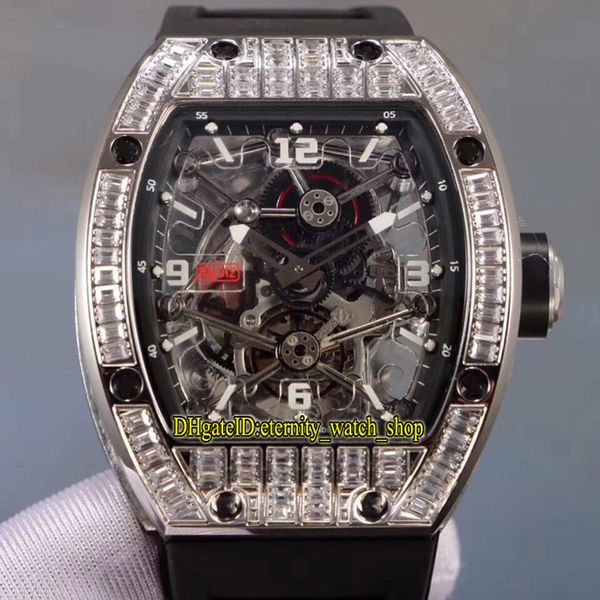 

r limit edition rm 012 бриллиантовый корпус япония miyota автоматический механический скелет циферблат rm012 мужские часы каучуковый ремешок, Slivery;brown