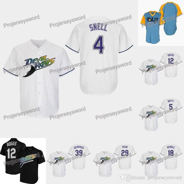 

Tampa Bay Blake Snell Rays Jersey Matt Duffy Wade Boggs Joey Wendle Avisail Garcia Tommy Pham Kevin Kiermaier Charlie Morton Baseball Jersey