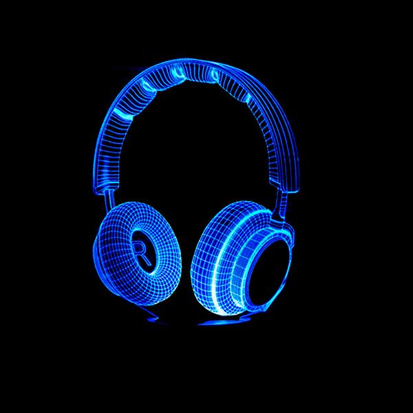 

boy bedroom decor gift 3d colorful dj headphone night light studio music monitor headset hifi music earphone led table lamp