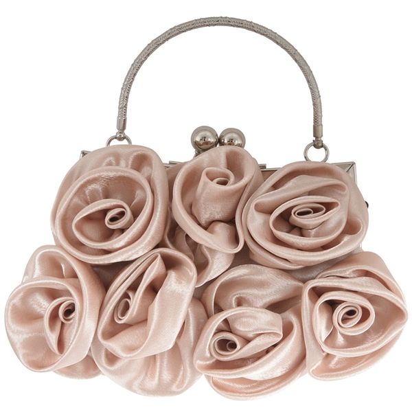 

floral ladies clutch bag women evening party bag prom bridal diamante baguette apricot