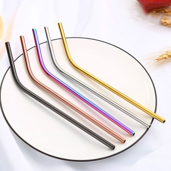 

reusable metal drinking straws 304 stainless steel sturdy bent straight drinks straw