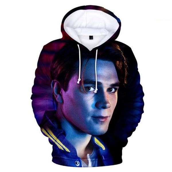 

riverdale oversized hoodie 3d print south side serpents hip hop hooded women's hoodies and sweatshirt jughead jones archie andrews, Black